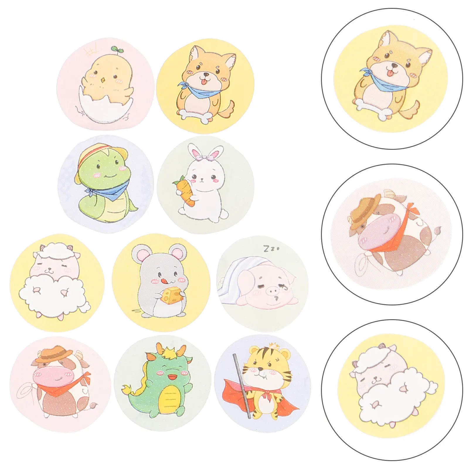 

120pcs Cartoon Adhesive Bandages Wound Care Breathable Patches Round Waterproof Baby Stickers Small Kids Animal Pattern