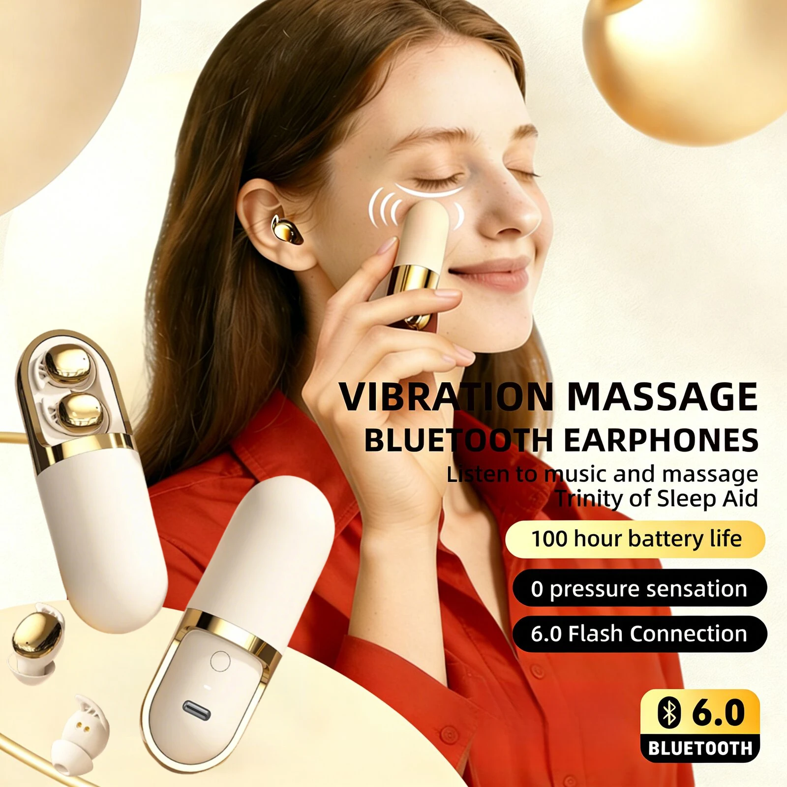 

S13 3-in-1 Music Massage Sleep Aid Wireless Bluetooth Earphones Mini Invisible Long Battery Life for Sleep Aid & Daily Relax