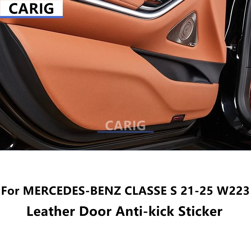 

For MERCEDES-BENZ CLASSE S 21-25 W223 Leather Door Anti-kick Sticker Modified Car Interior Protection Accessories Refit