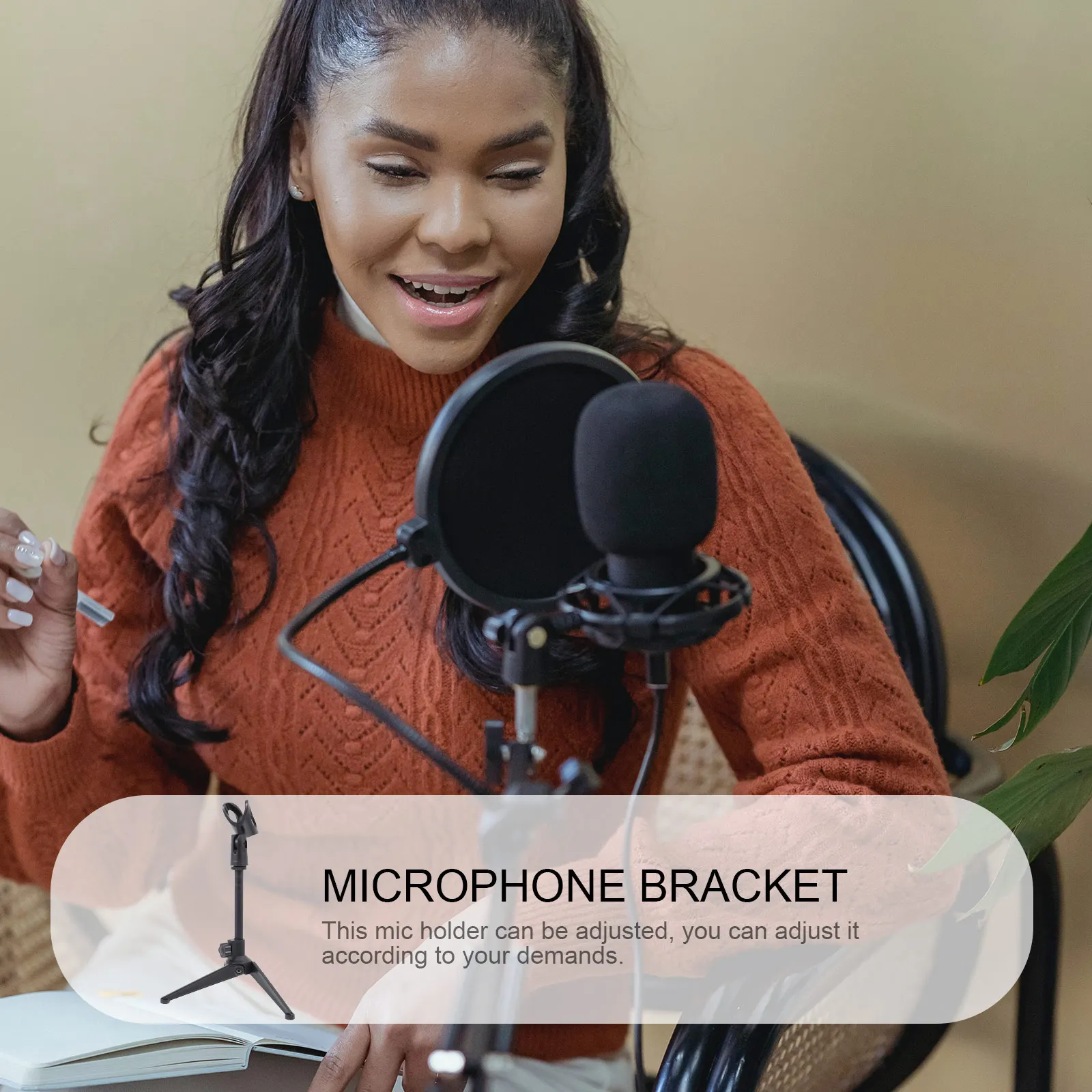 

Microphone Stand Universal Holder Computer Black Tripod for Bracket Audio Accessory