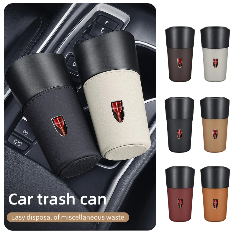 Car Trash Can Mini Leather Wather Cup Sink Organizer For Hongqi HS5 H5 H9 E-QH5 HS7 E-HS9 H7 E-HS3 Vehicles Interior Accessories