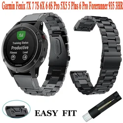 Used in Garmin Fenix 7X 7 6X 6 Pro 5X 5 5S 3 3HR D2 Watch Quick Release Stainless Steel Wristband with 26 22 20MM watchband