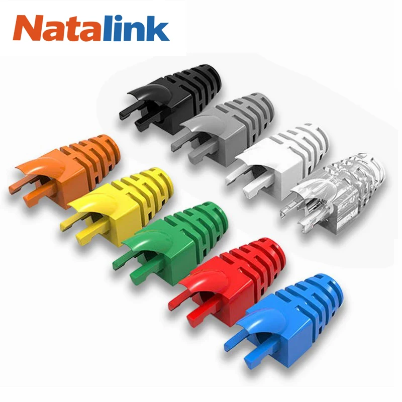 Wouw 100Pcs Cat5e Cat6 Rj45 Ethernet Netwerkkabel Reliëflaarzen Kabel Connector Plug Cover