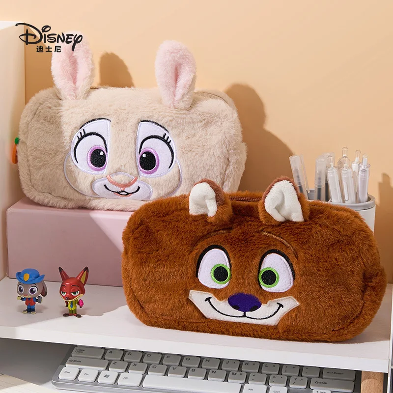 

Disney Pen Bag Zootopia Nick Judy Cartoon Cute Pencil Case Zipper Large Capacity Stationery Student Child Learning Supplies Gift
