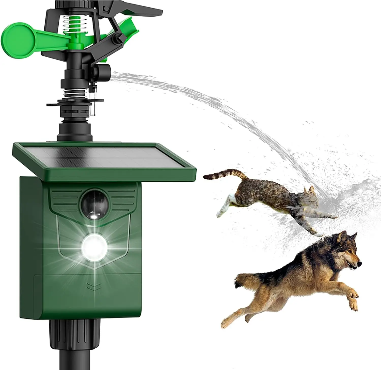 

Solar Motion Activated Sprinklers for Animal Deterrent 2 Pack Cat Repellent Animal Sprinkler Repeller with Motion Sensor