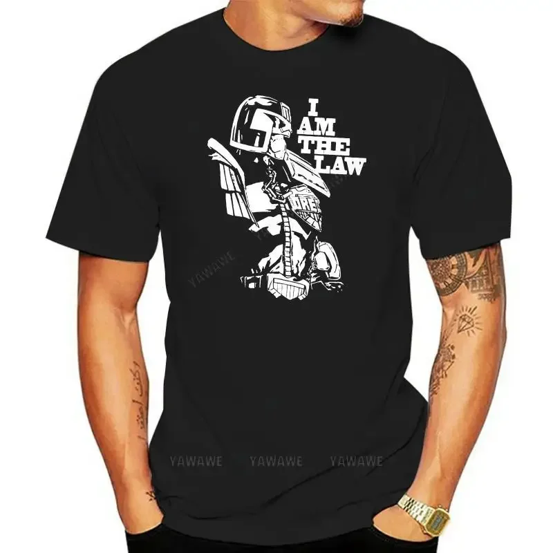 Hip-Hop Casual t-shirt Summer Style Fashion Judge Dredd The Law (2000AD) Comic Book Graphic Novel Men Black Fashion T Shirt X