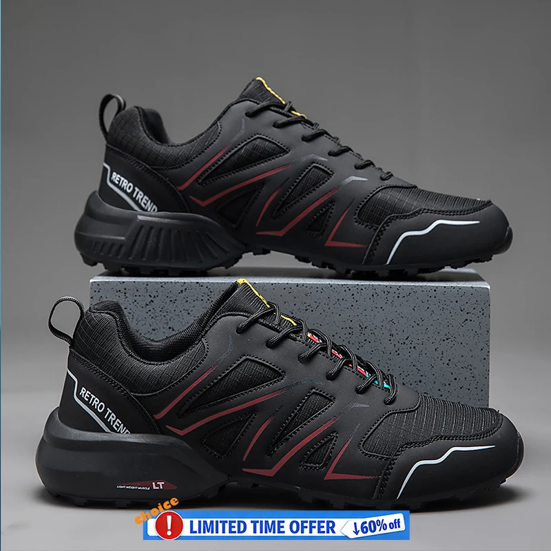 Men‘s Outdoor Hiking Shoes Non-slip Wear Resistant Breathable Splashproof Climbing Hunting Mountain Shoes Male Trekking Sneaker