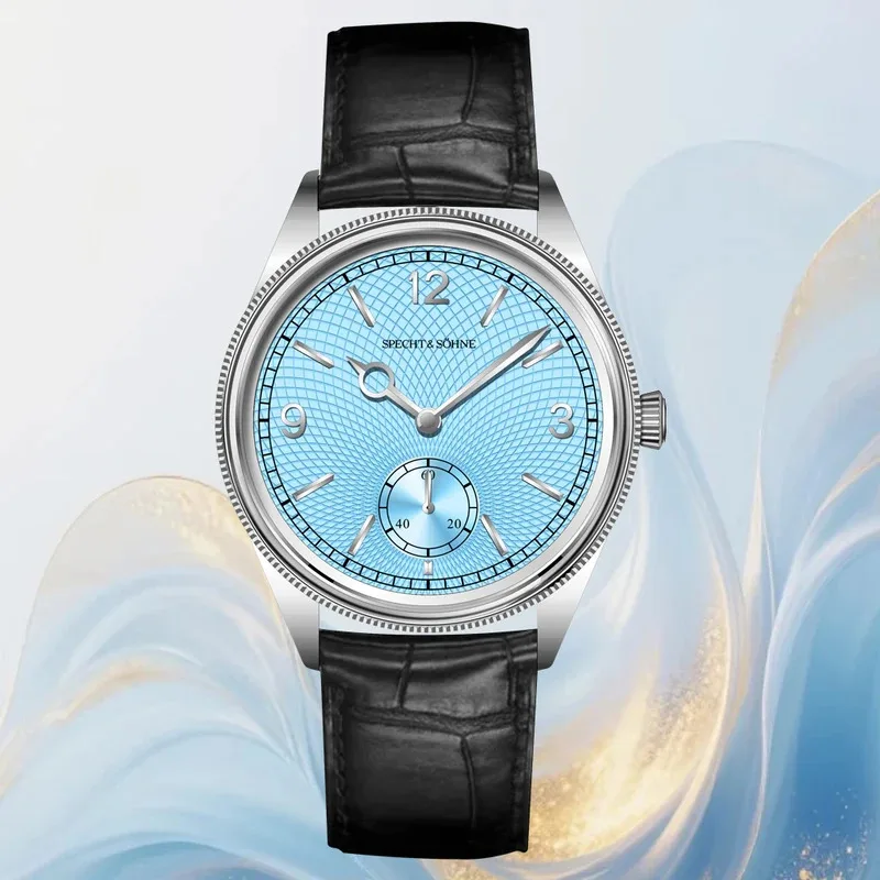 ساعة يد ميكانيكية أوتوماتيكية كلاسيكية جديدة من Specht & Sons 1908 للرجال من الجلد الطبيعي المقاوم للصدأ ساعة يد عصرية مقاومة للماء