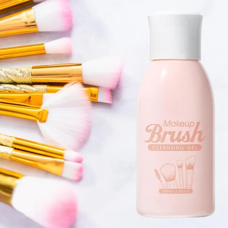 Makeup Brush Cleaner Solution Makeup Brush Shampoo Puff Cleaning Solution Remover Quickly Liquid Makeup Brush Cleaner 100ml