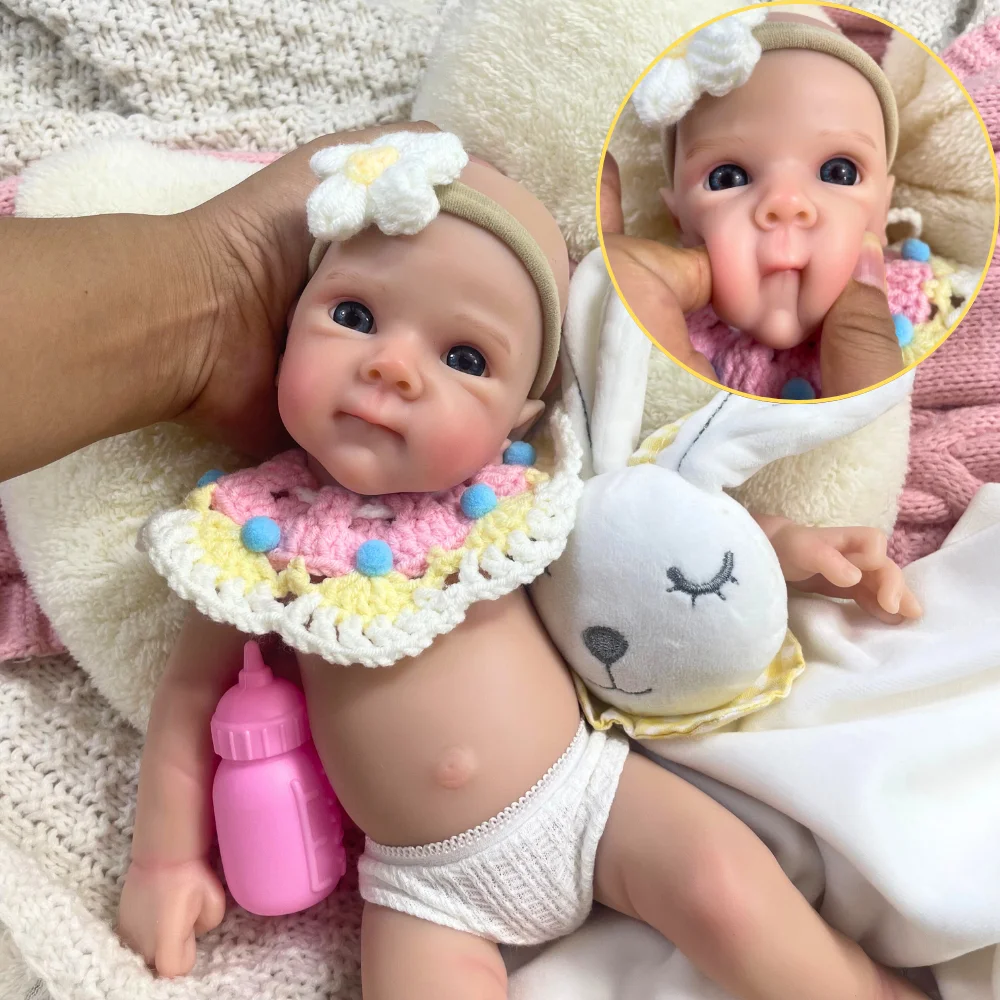 

Mini 13 Inch Bettie Reborn Baby Doll Full Silicone Washable Body Girl Soft Solid Silicone Doll Birthday Christmas Gift