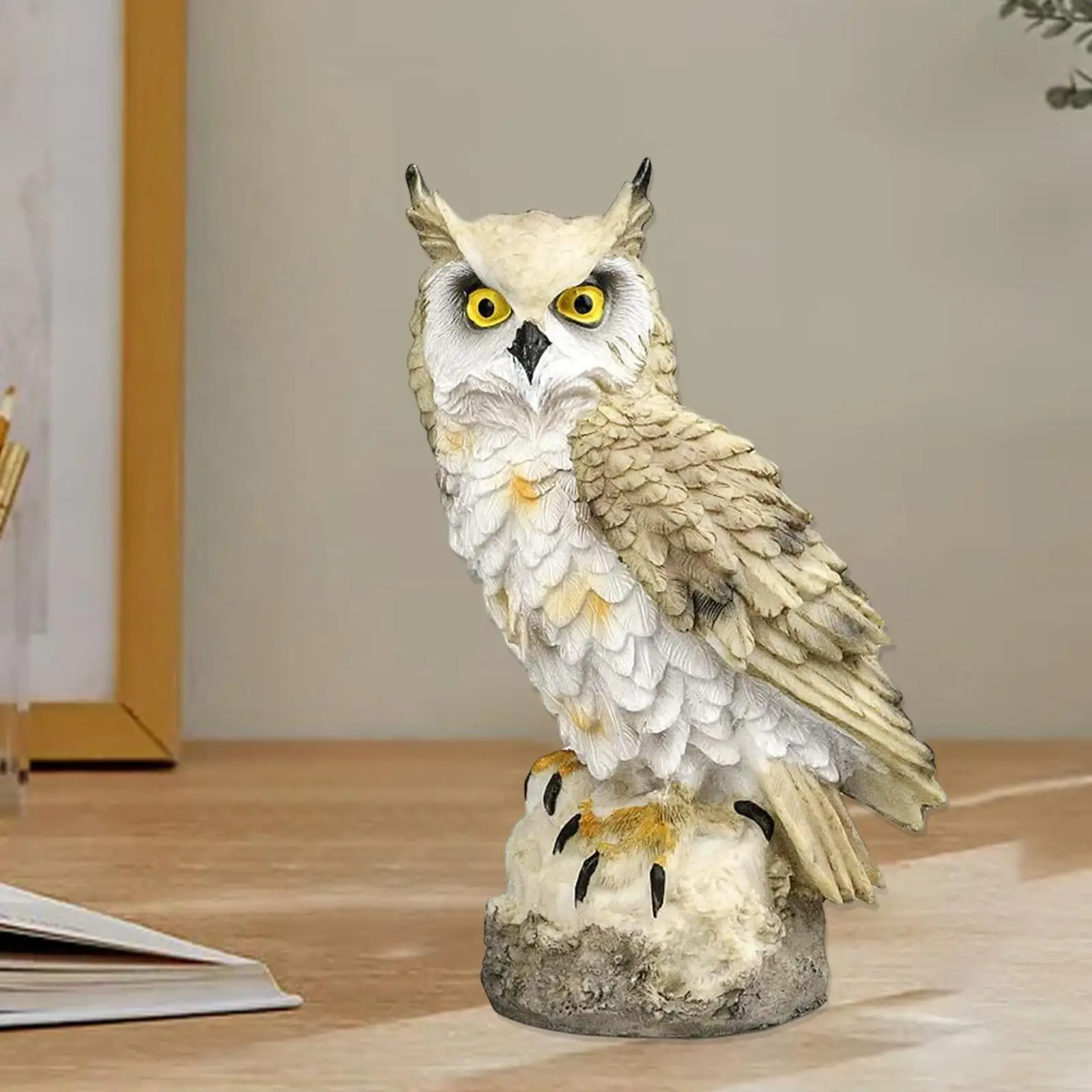 Eulen-Köder-Vogelscheuche-Gartenstatue für die Terrasse im Freien, Rasen-Erschreckungswerkzeug, robust