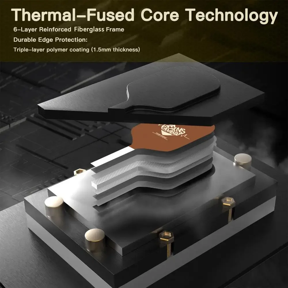 Pickleball مجداف مجموعة خفيفة الوزن الألياف الزجاجية 13 مللي متر العسل الأساسية مضرب دائم مع كرات حقيبة شريط لحام رسائل الحب الإبداعية #5