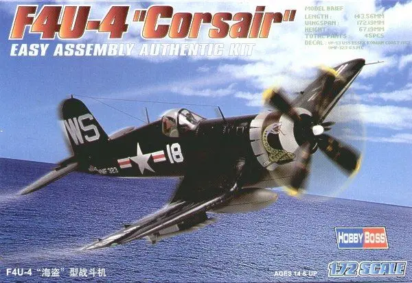 

Hobby Boss 80218 1/72 Scale F4U-4 Fighter Bomber Airplane Static Display Model Building Kits Hobbies Toy TH06165