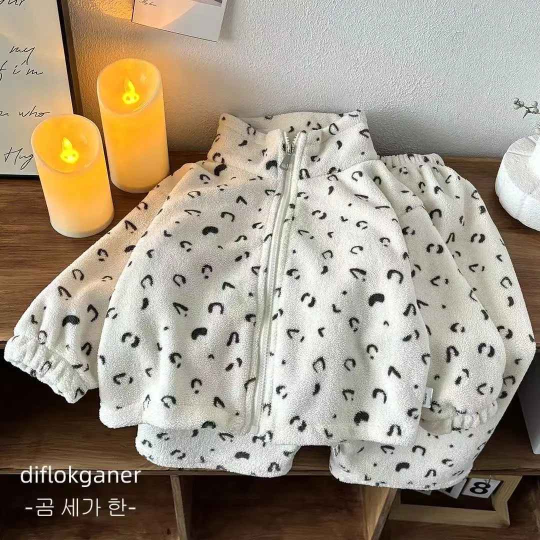 

Spring and Autumn Children's Double sided Velvet Set Fashion Boys and Girls Soft and Comfortable Warm Two piece Set Kids Outfits