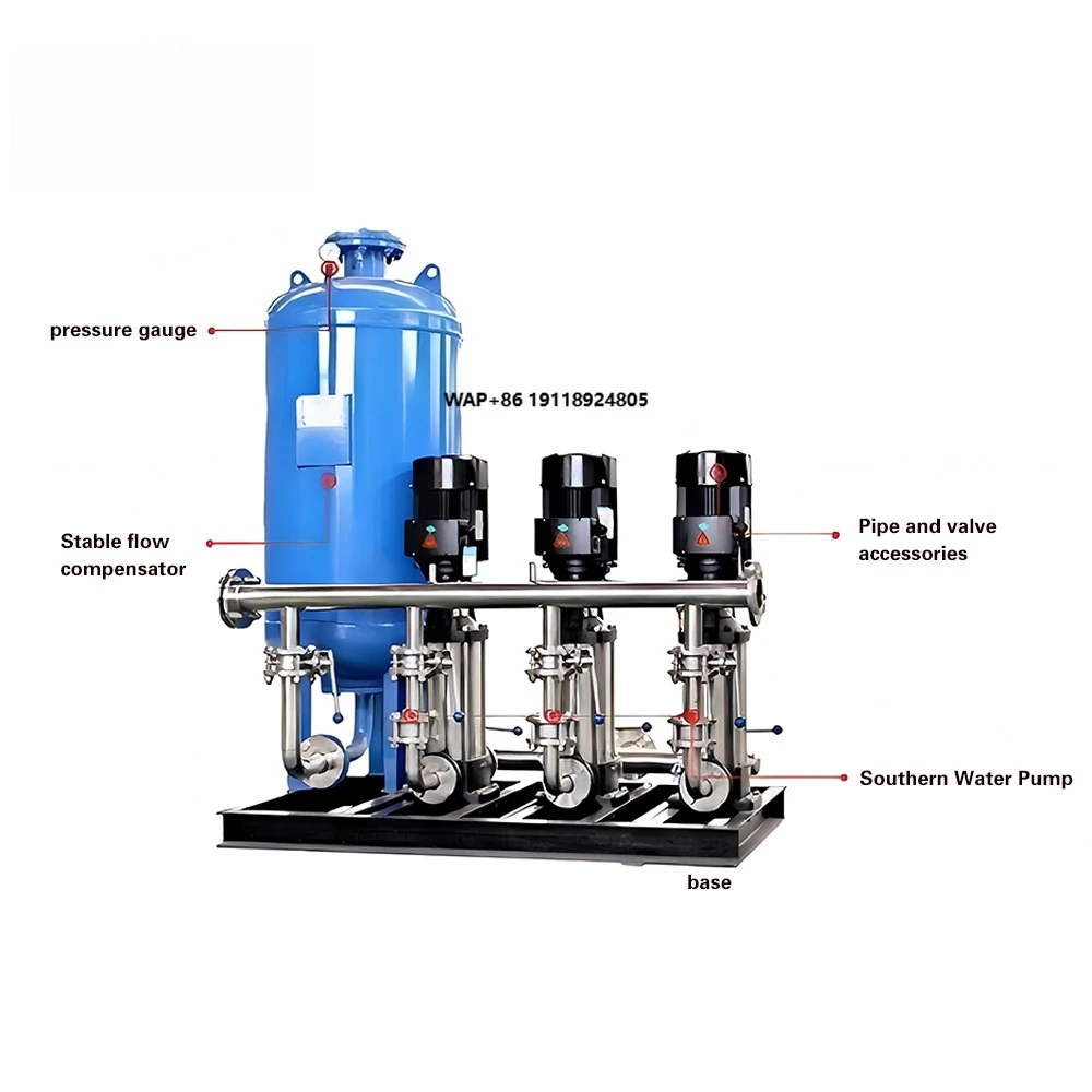 Variable Frequency Constant Pressure Water Supply Equipment with Pressure Vessel Fully Automatic Control Stainless Steel Pump