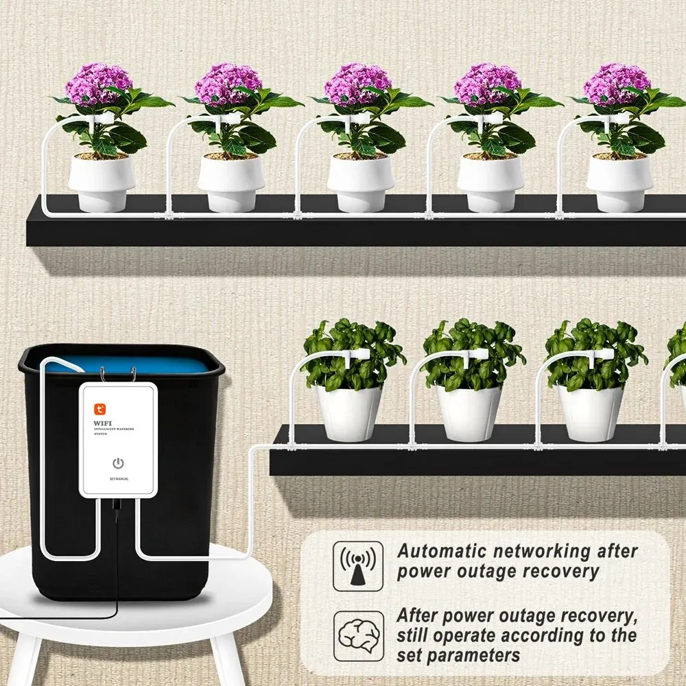 Tuya WIFI Wireless Water Timer Garden Automatic Watering Device Intelligent Timed Drip Irrigation System SmartLife APP