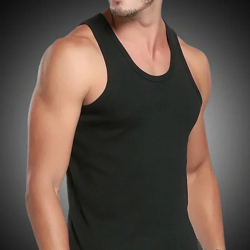 Camisola regata masculina de musculação de algodão, colete muscular Y-Back, algodão monocromático Sportwear, camiseta casual, ginásio, treino, roupa íntima esportiva