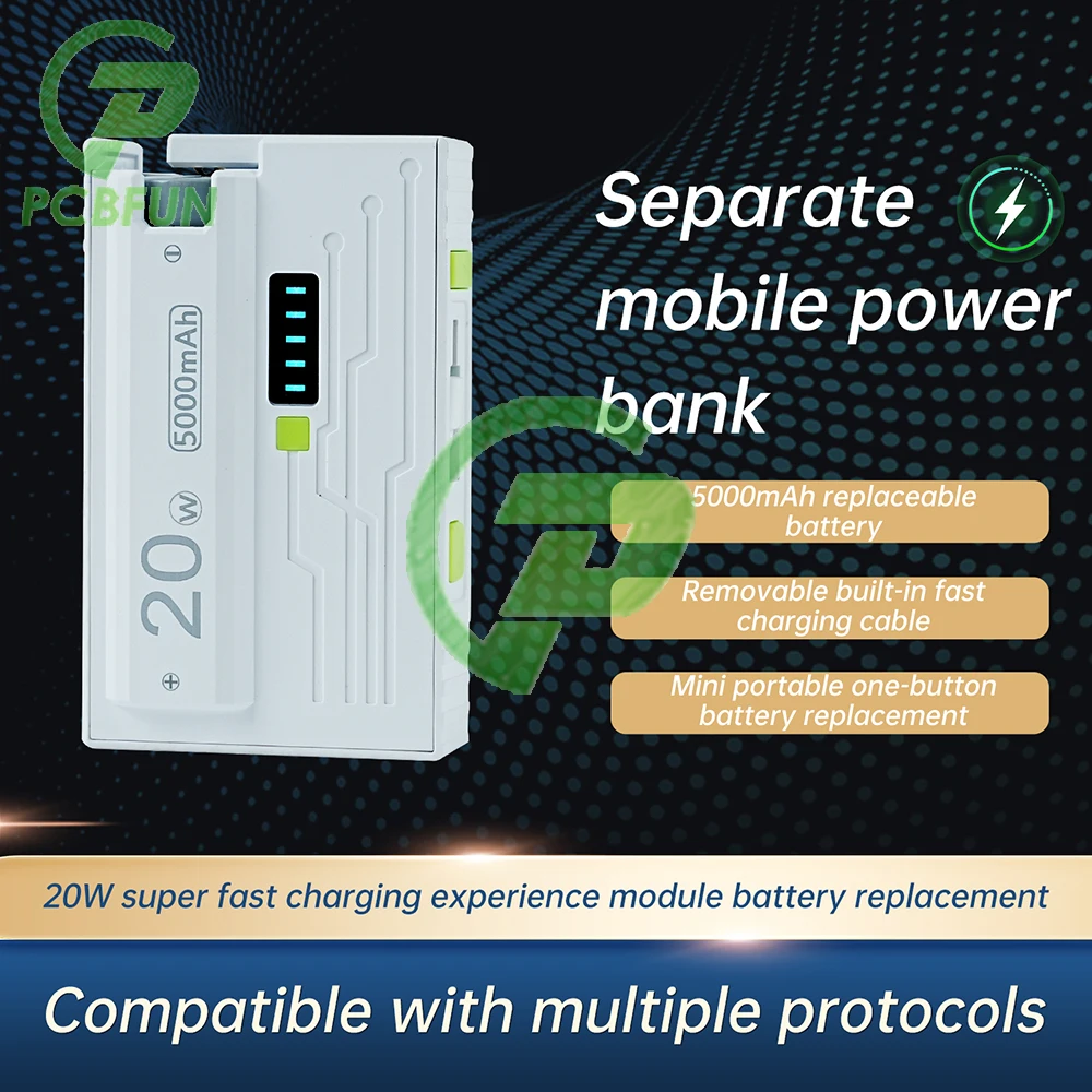 21700 Universal Battery Charger Case DIY 20W Fast Charging Power Bank Box Type-C for DIY Electronic Projects