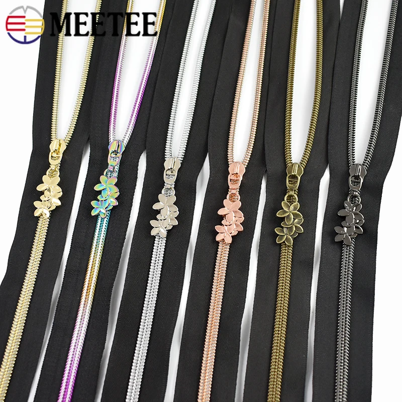 

2-10M 5# Nylon Zippers with Zipper Pull Head Clothes Bags Closure Zip By the Meter Garment Zips Repair Kit DIY Sewing Accessory