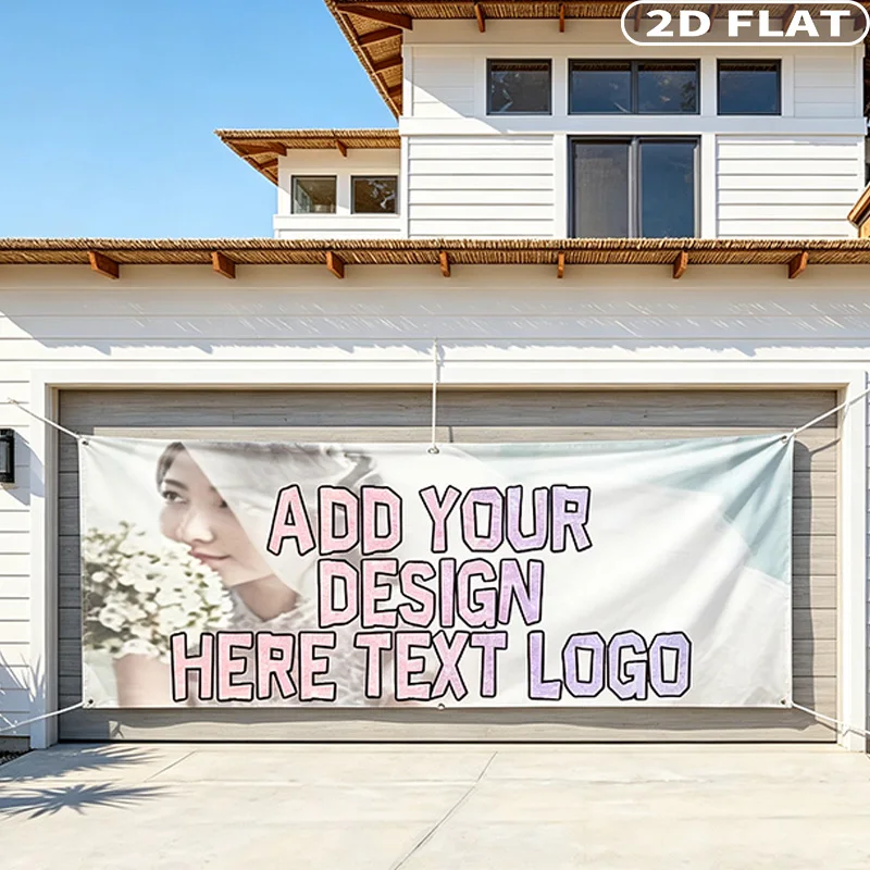 1pc Custom Garage Door Banner, Personalized Garage Door Background for Outdoor, Customizable with Your Photo, Logo & Text