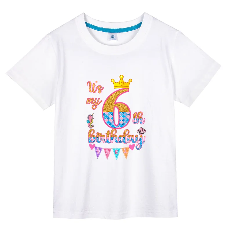 

Kids Girls T-shirt for happy Birthday t shirt Summer Children T shirt Cartoon Funny T Shirt kid Tshirt 3 4 5 6 7 8 9 Year Presen