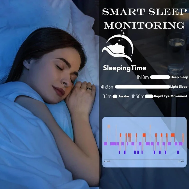  2026 New Smart Ring Heart Rate Blood Pressure Sleep Monitoring Motion Tracking IP68 Waterproof Men Women Smart Ring Holiday Gi image 6