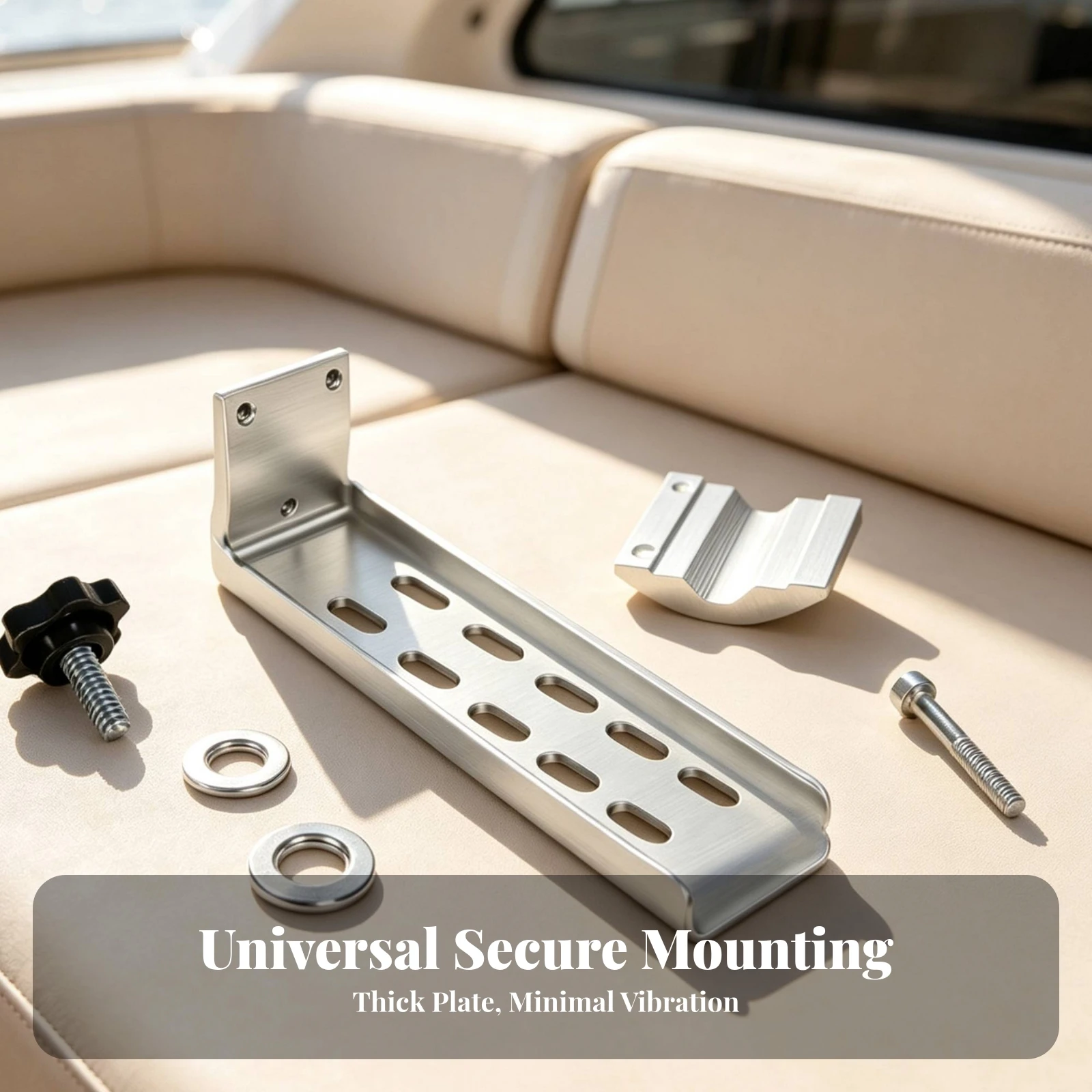 Marine Rail Mount Bracket Kit Sturdy Grill Mounting Bracket with Clamp Block Boat Rail Grill Mount Versatile Compact