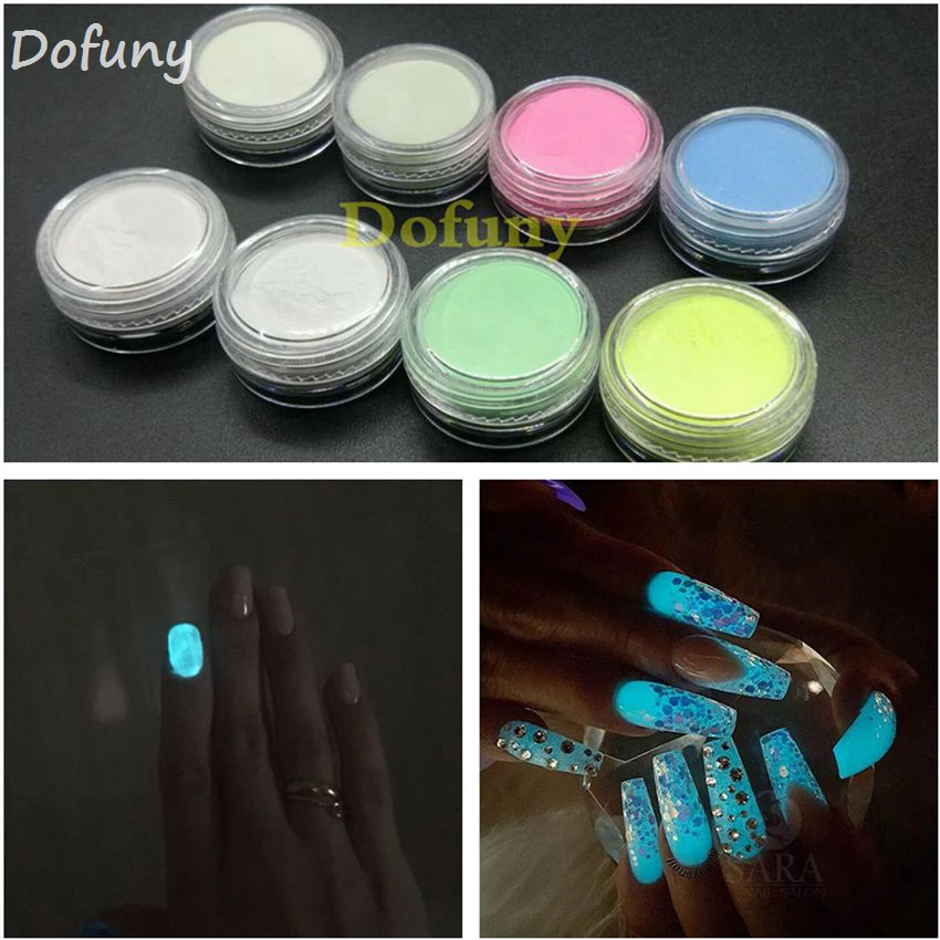 1 Box 5g Luminous Nail Art Glitter Phosphor Powder DIY Coating Photoluminescent Dust Glow in Dark Powder Pigment