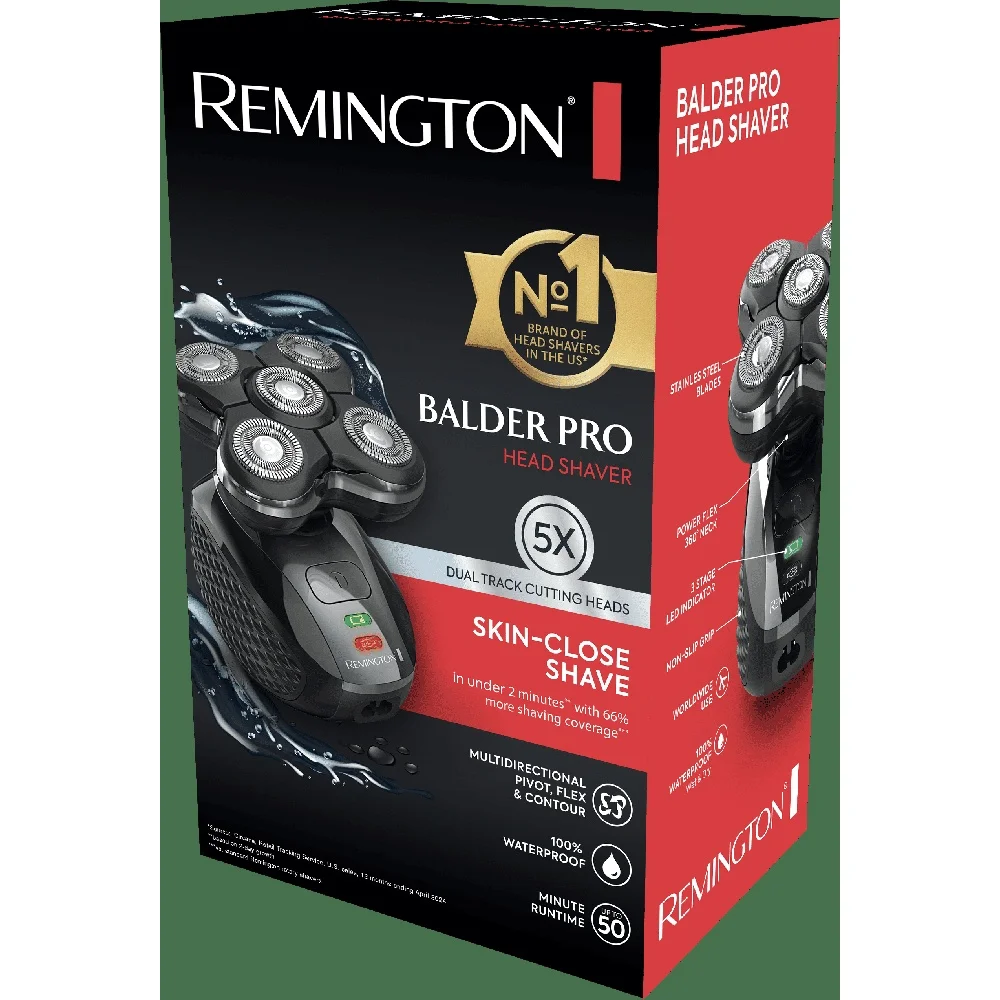 Cordless Waterproof Head Shaver with 5 Dual Track Heads Multidirectional Pivot Flex Contour Easy Cleanup Smooth Shave