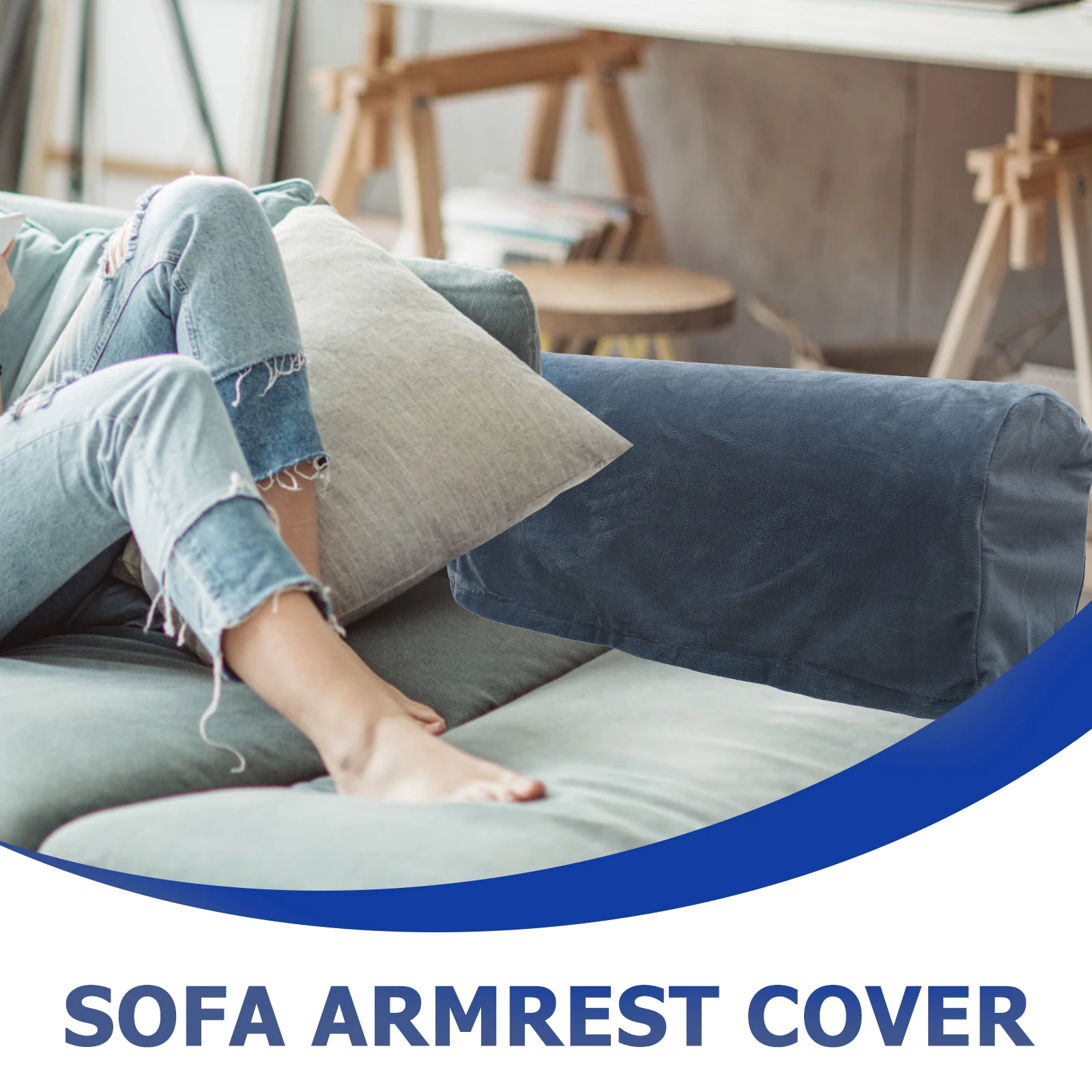 

2pcs Stretch Sofa Armrest Covers Non-Slip Elastic Arm Covers For Couch Living Room Home Sofa Arm Protectors Universal Fit