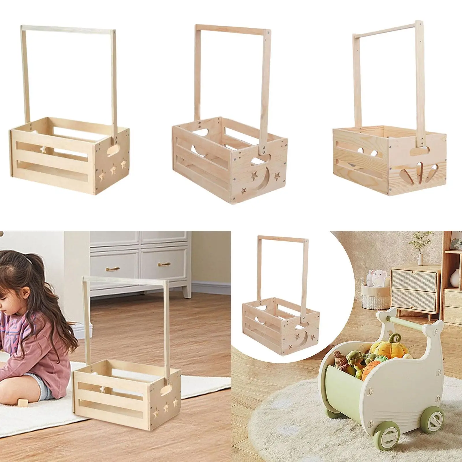 Wooden Baby Shower Crate Closet,Baby Storage Crate Hamper ,Welcome Gift Basket for New Parent