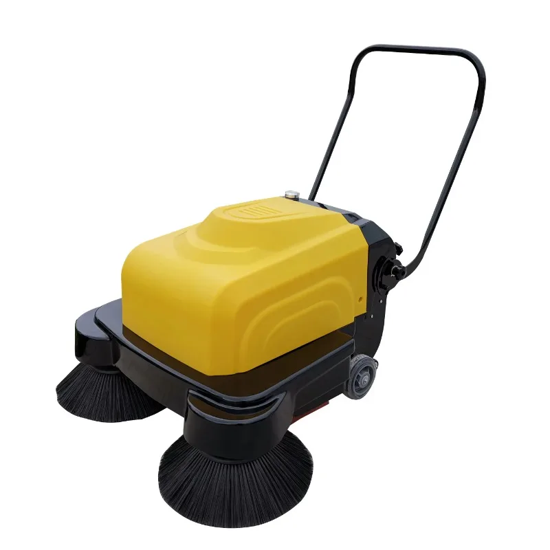 outdoor walk behind cordless commercial industrial electric power vacuum concrete street road floor sweeper