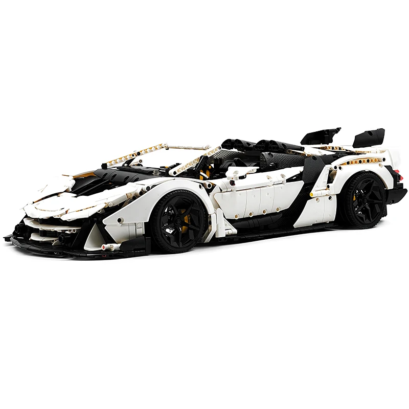 High-end técnico rc 1:8 velocidade branca veículo esportivo goly 10638 blocos de construção modelo corrida quebra-cabeça brinquedos diy presentes de natal criança