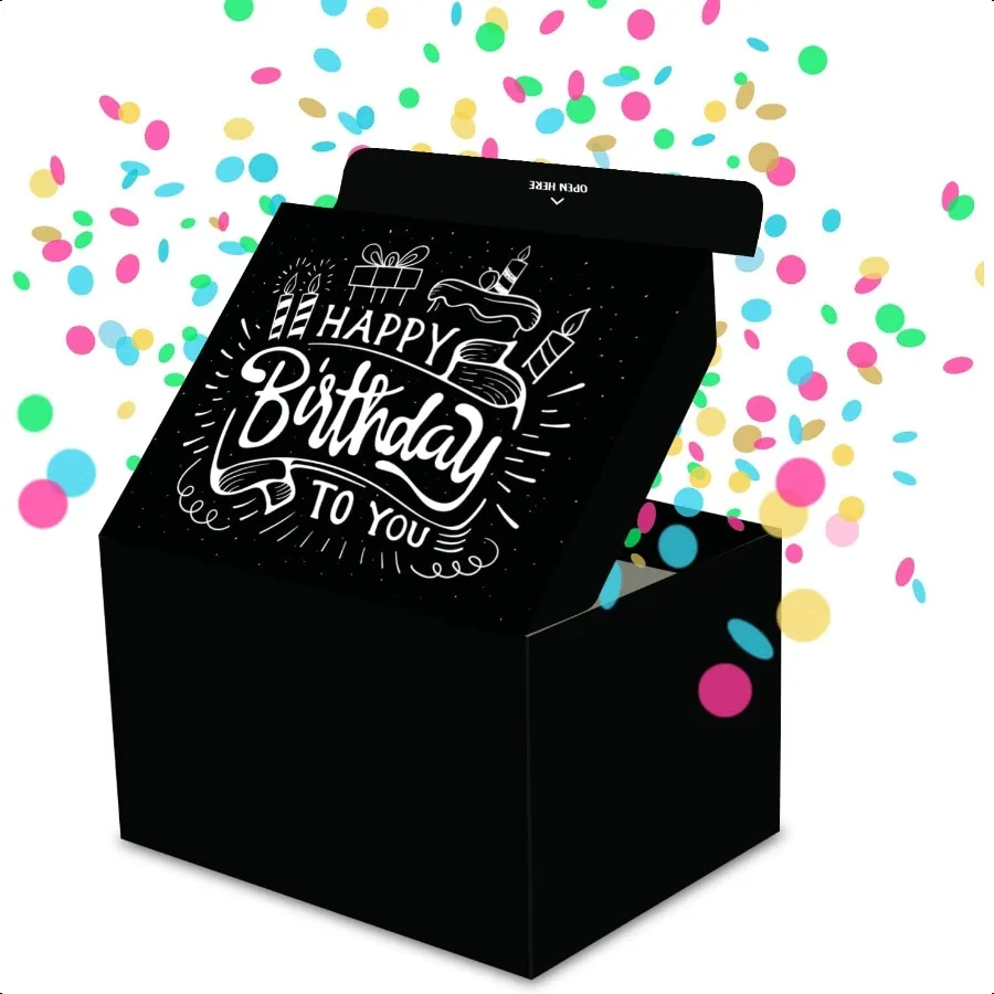 

Black Premium Prank Pop Up Confetti Kit Gift Box