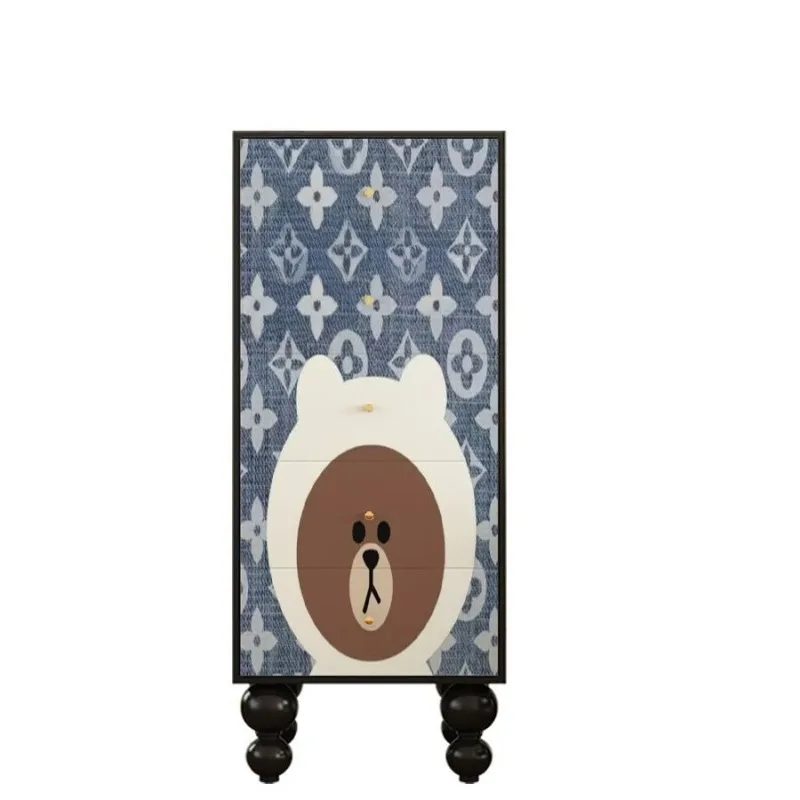 Medieval style living room chest, storage cabinet next to the sofa, walnut solid wood locker, artistic locker, complete cabinet