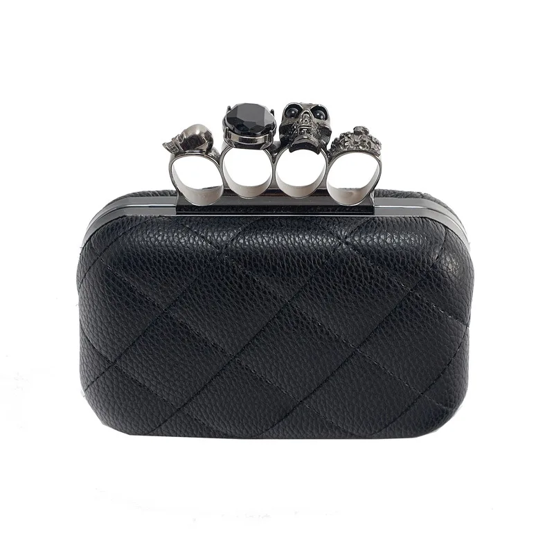 Women Ring Bag high quality Skeleton Skull Finger Clutch Purse Evening Handbags female Wallets