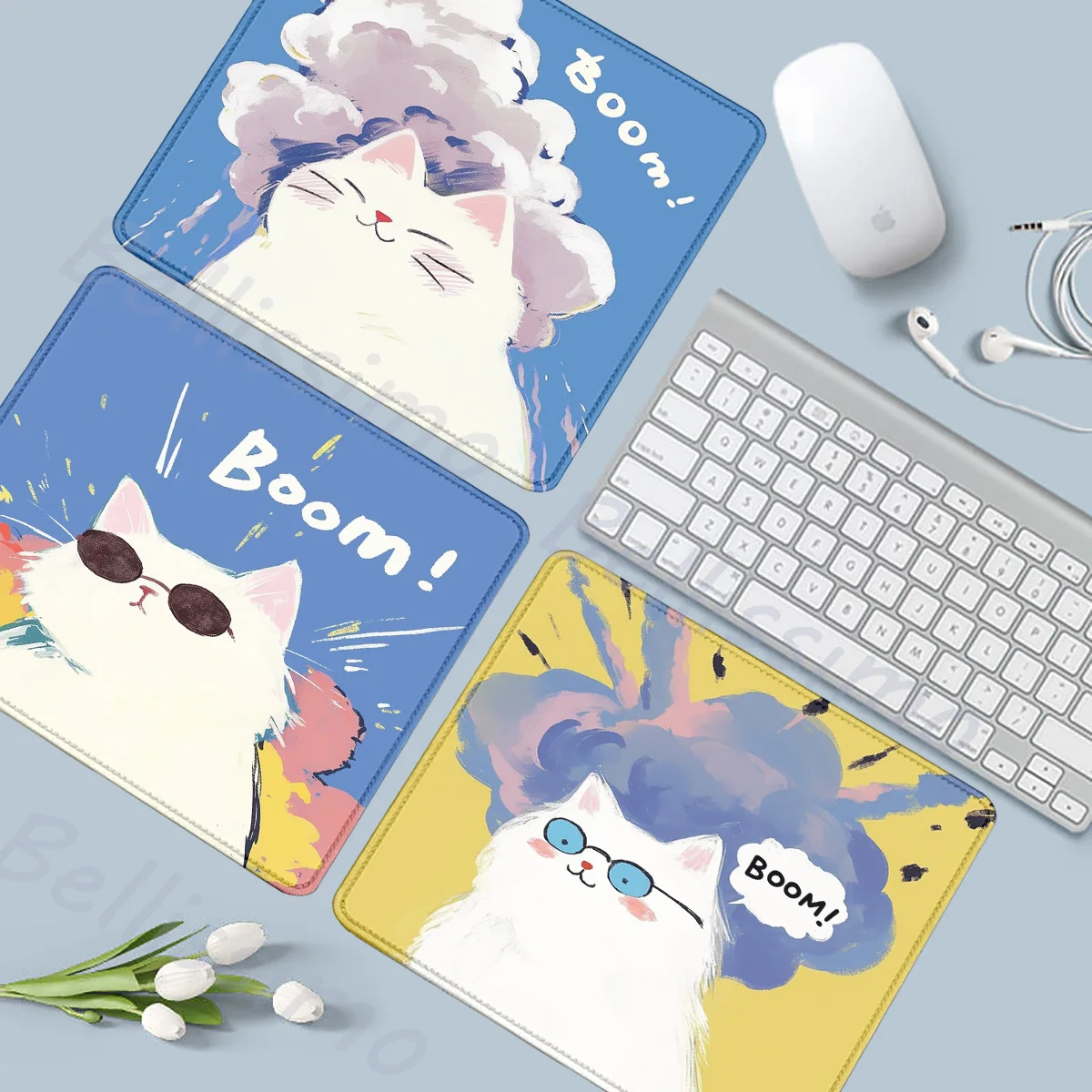 

Cute Working Angry Cat Mouse Pad Boom Cloud Desk Mat Laptop Pad Anime Mousepad E-Sport Gaming Computer Mats Office Accessories