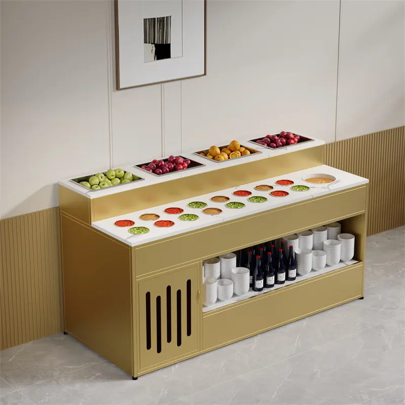 Hot pot restaurant seasoning table Commercial small material table Self-service barbecue dipping table Fruit plate cold dish