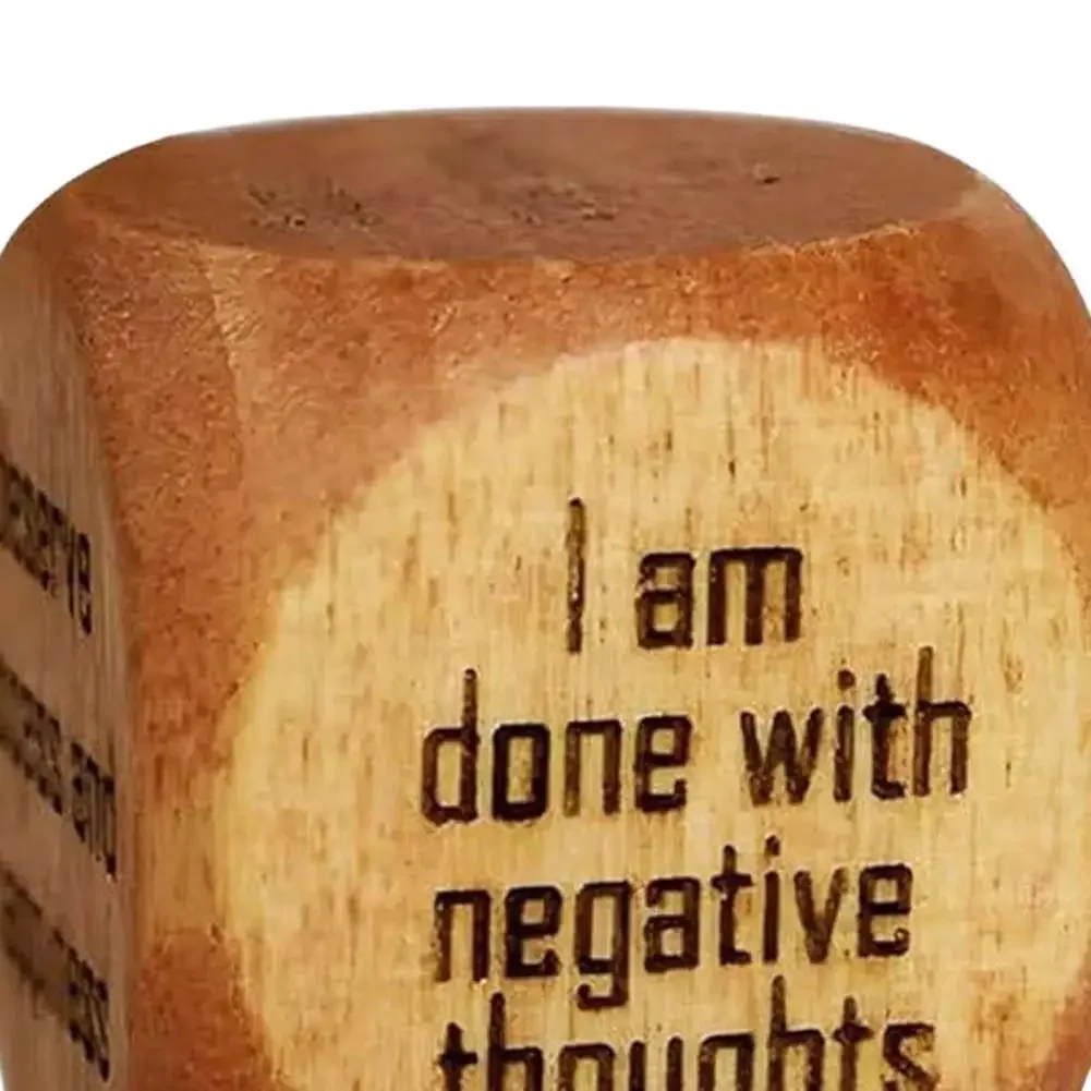 Positive Affirmation Handmade Wooden Dice, Wooden Positive Affirmations Dice Set, Motivational Dice Positive Affirmation Cube