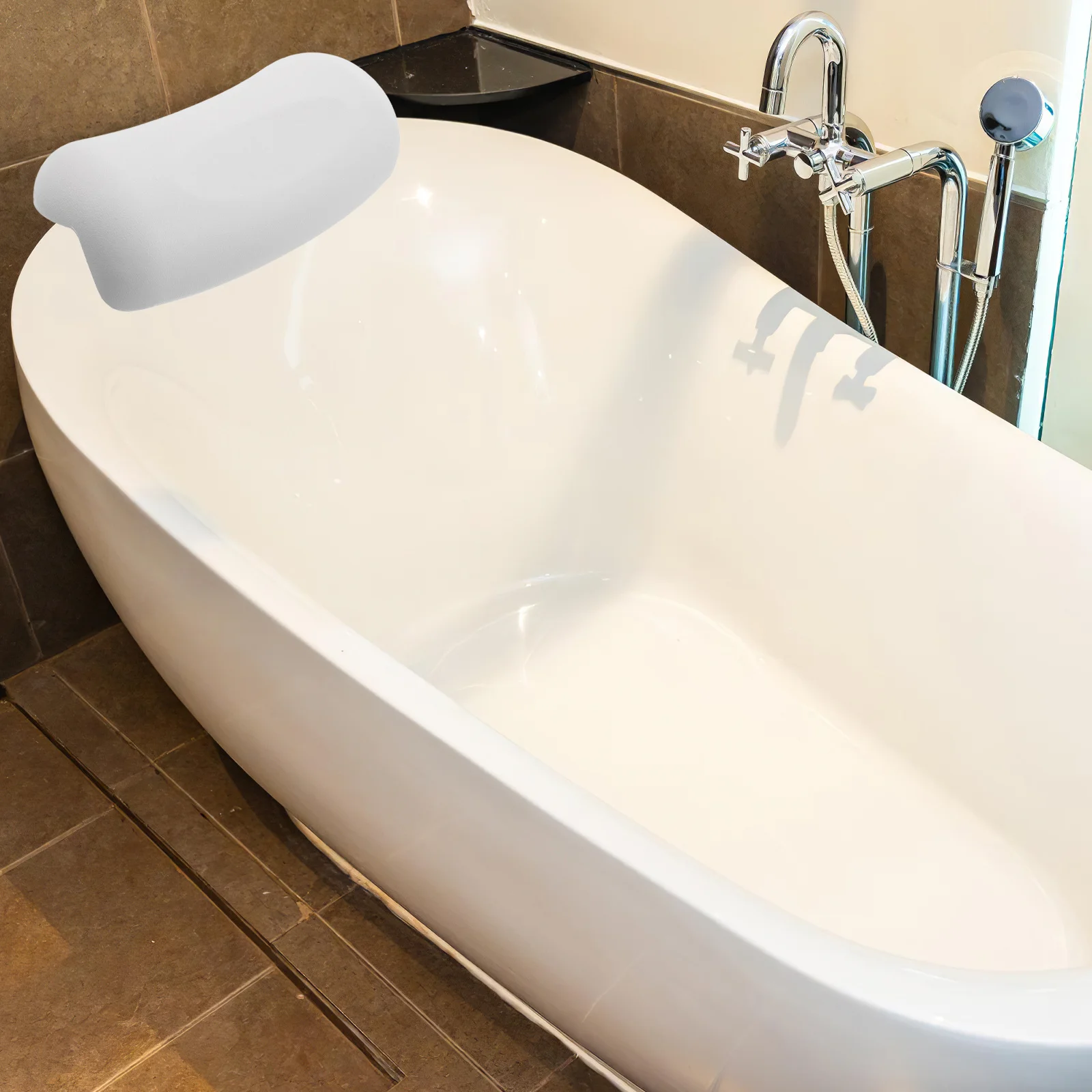 

Bath Pillow PU Foam Soft Suction Cup Waterproof Neck Headrest Cushion Non-Slip Comfort Tub Spa Bathroom Accessory