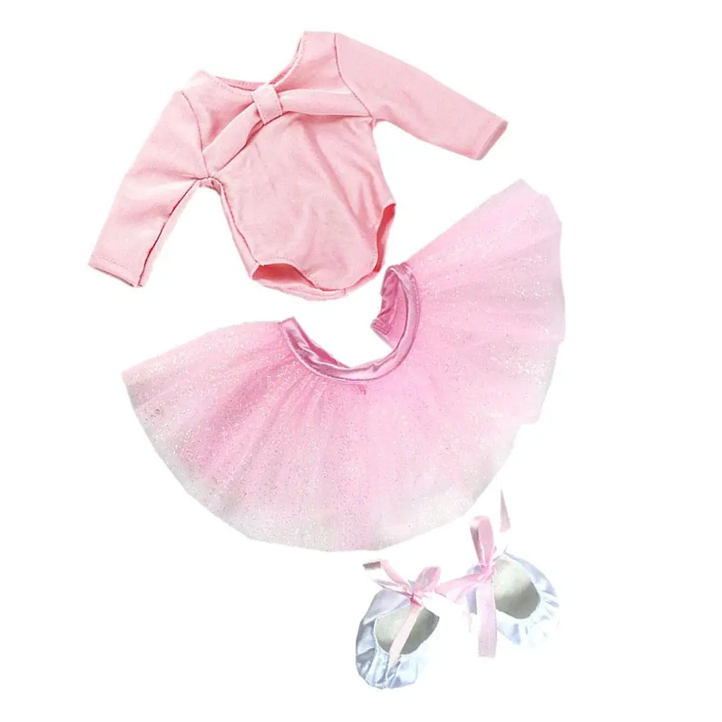 

Doll Clothes Suit Accessories Skirt Flats Set for 18 Inch Girl Dolls