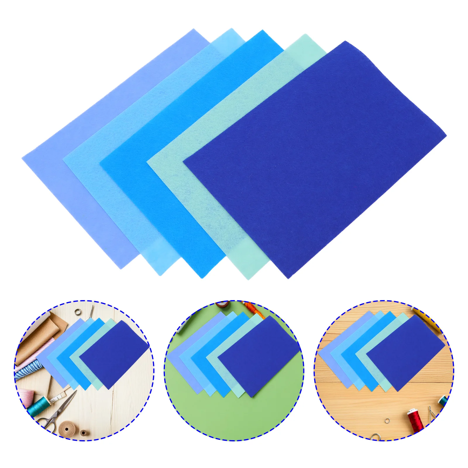 

30Pcs Blue Series Felt Sheets Non-Woven Stiffened Craft Fabric 12x8 1.5mm Thick Bulk Sewing Quilting Embroidery DIY Scrapbook