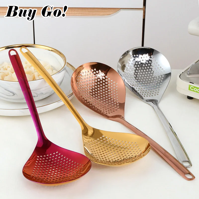 1PC Deep-Fried Dumpling Nooodle Spoon Kitchen Colander Spoon Colander Skimmer Oil Mesh Scoop Serving Food Filter Strainer Spoon view 3