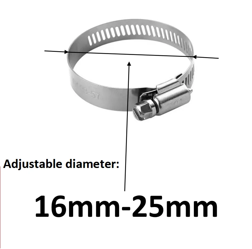 Stainless steel water pipe clamps with handles in five sizes, hose clamps, multi-functional hose fixing clamps