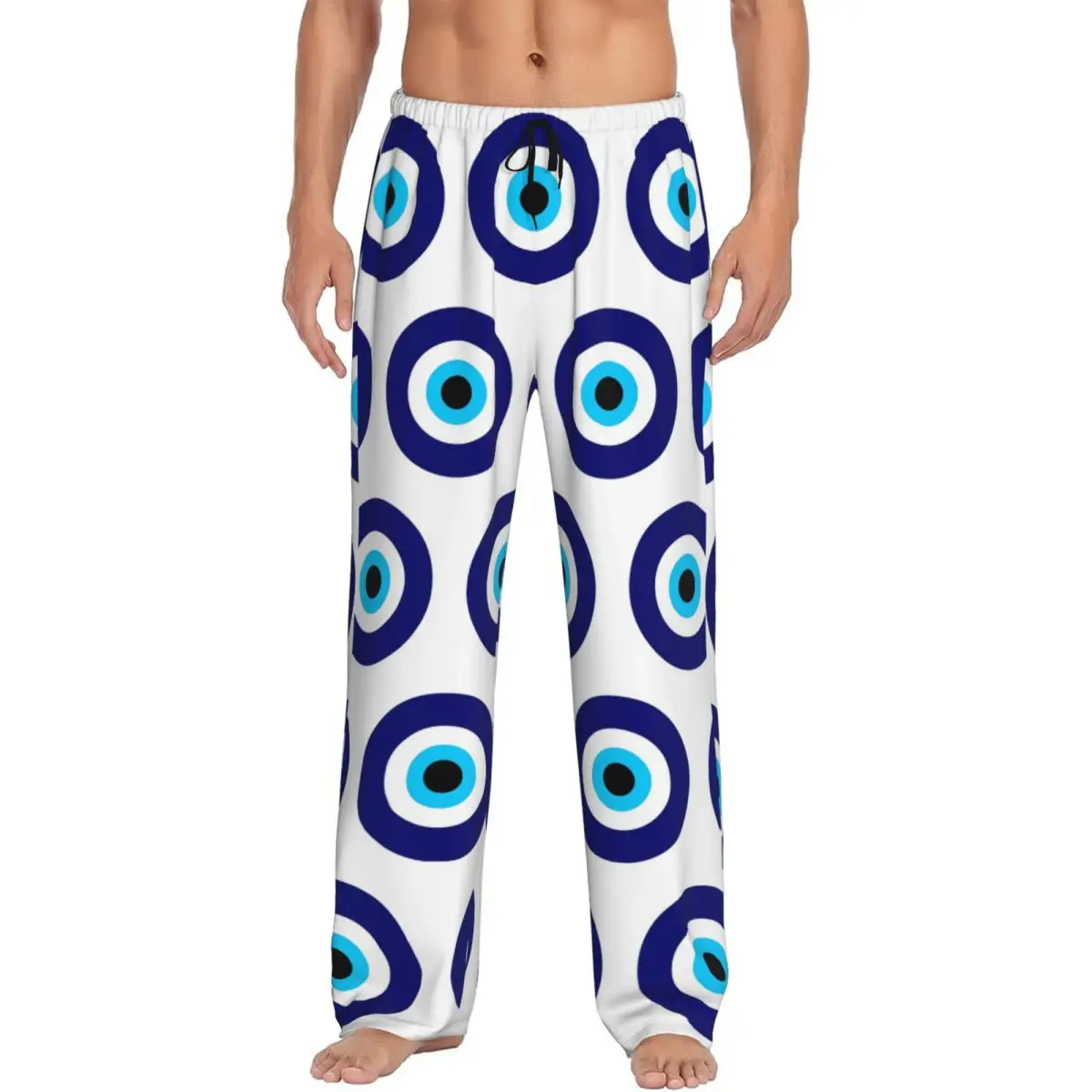 Custom Magic Eye Five Set Evil Ey Pajama Pants Men Sleepwear Sleep Lounge Bottoms with Pockets