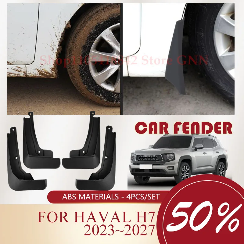 Car Mudguards For Haval H7 H-Dog Dargo X 2023 2024 2025 2026 2027 ABS Splash Guards Fender Mud Flap Mudflaps Auto Exterior Parts