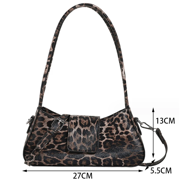 Borsa sotto le ascelle con stampa leopardata di alta qualità Borsa da donna di nuova moda Borsa a tracolla versatile Borsa a tracolla Piccola borsa quadrata