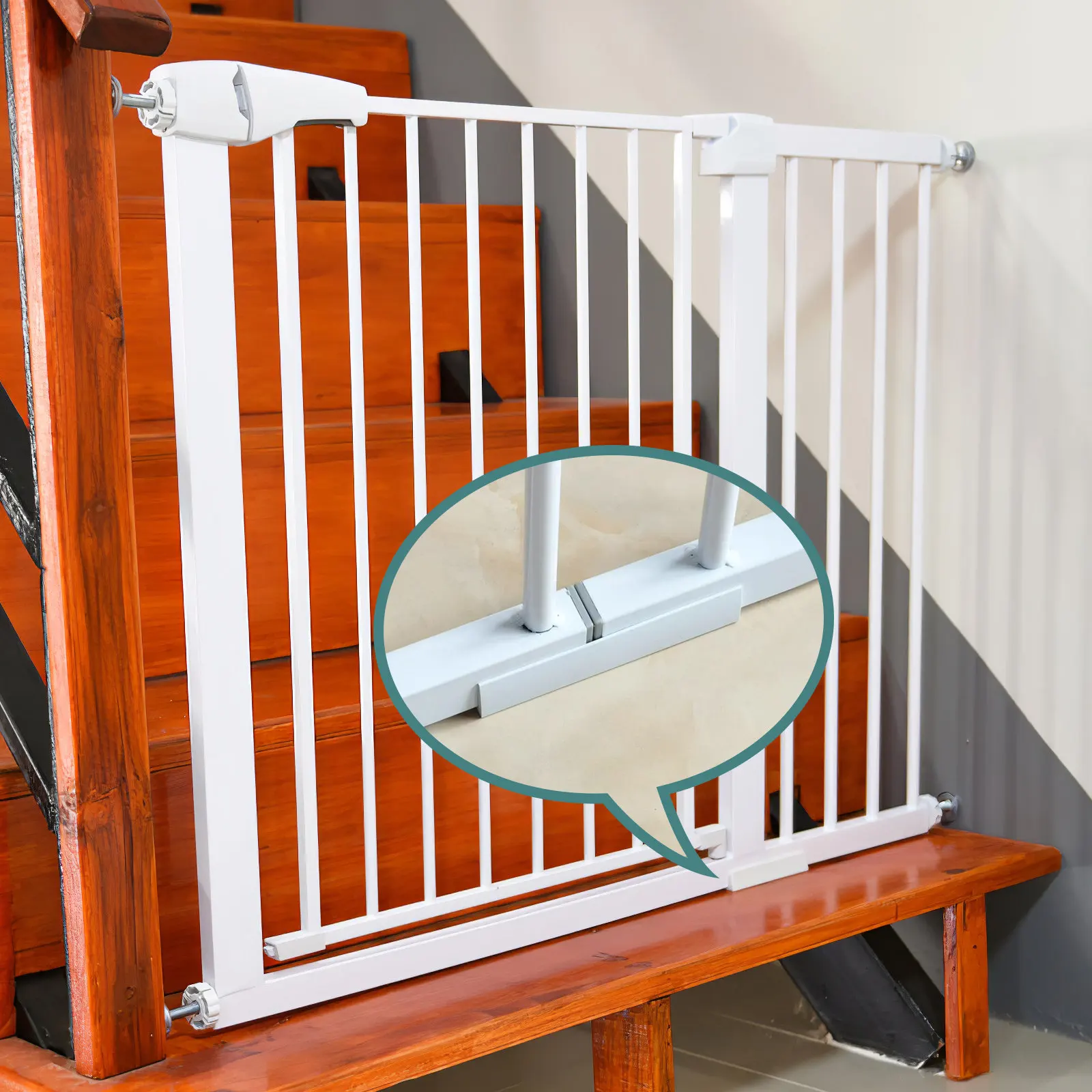 

6Pcs Heavy Duty PVC Baby Gate Groove Reinforcement Kit Indoor Outdoor Fence Accessory Safe Door Lock Support for Pets Kids