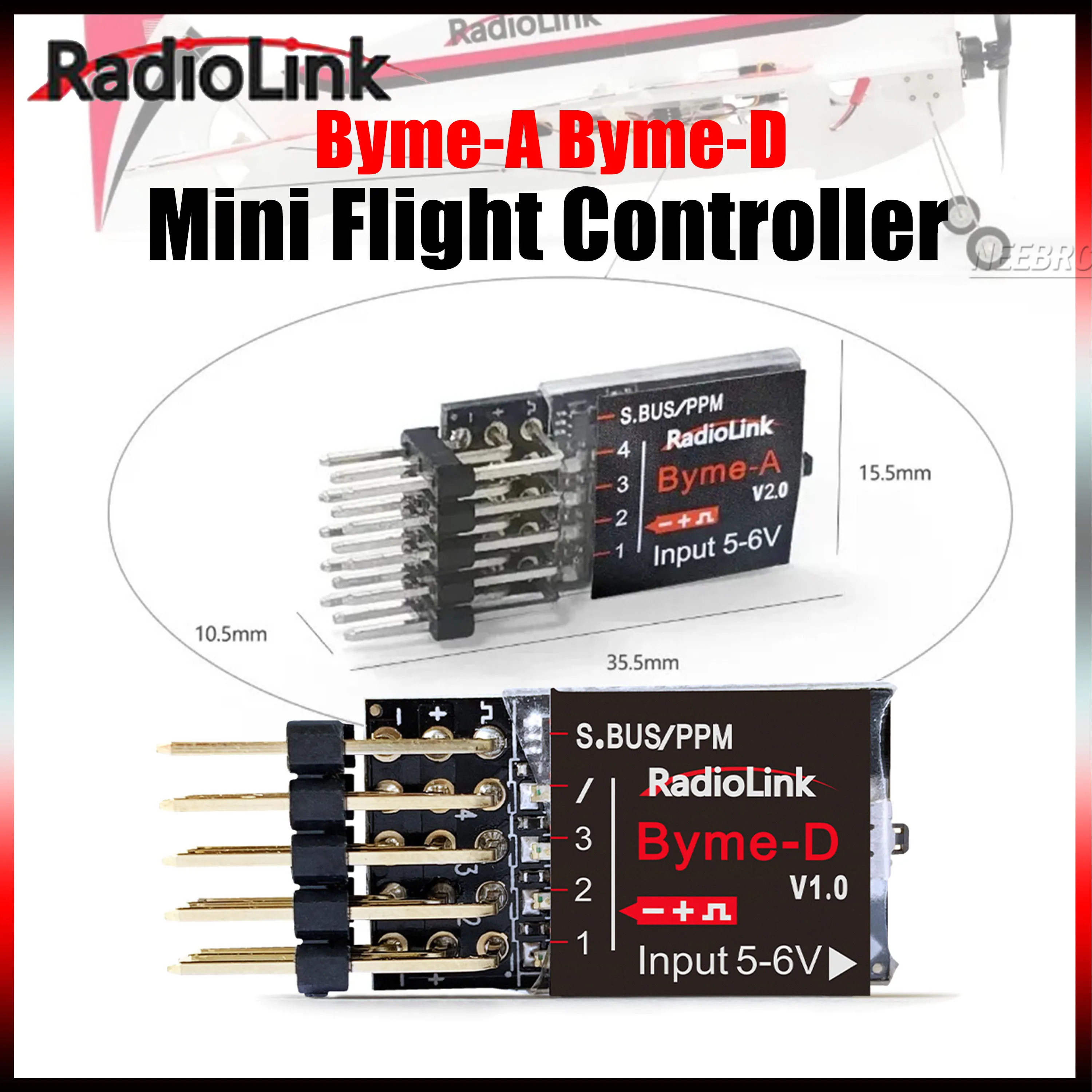 Radiolink Mini Flight Controller Byme-A Byme-D FC Three-axis Gyro Acceleration Sensor for RC Airplanes Straight Wing Aircraft