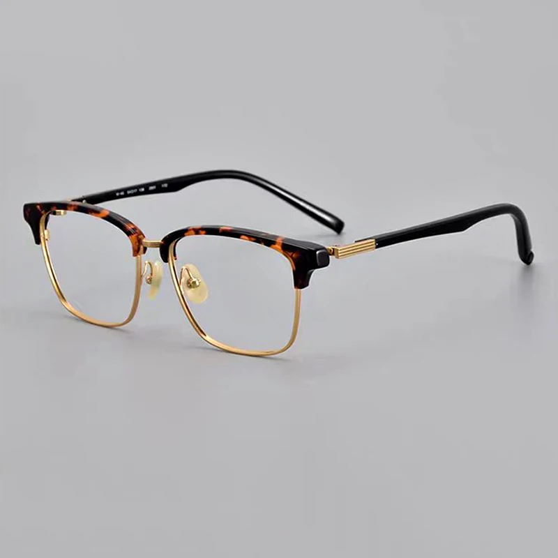 

2024 New QTBC Pure Titanium Eyeglass Frame Men And Women High Quality Rectangle Fashion Designer Personalized Retro Glasses